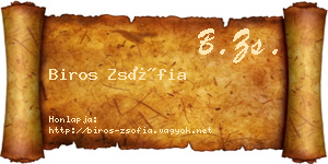 Biros Zsófia névjegykártya