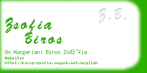 zsofia biros business card